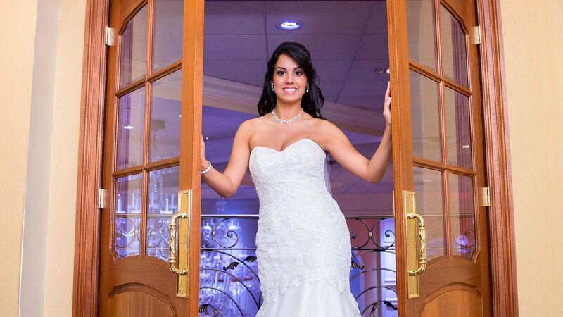 Bride opening doors