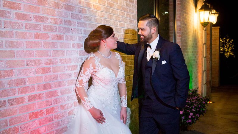 Bride & Groom staring at each other